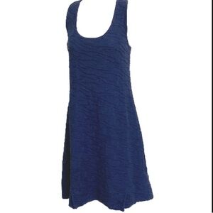 HORNYTOAD Samba Weave Wave Textured Tank Dress Cobalt Blue Womens Large